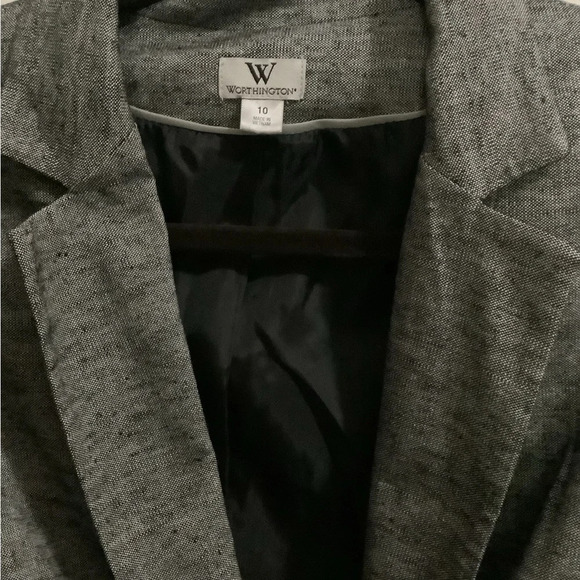 WORTHINGTON~GRAY BLAZER~ W BELT~ SIZE 10 - Picture 3 of 8